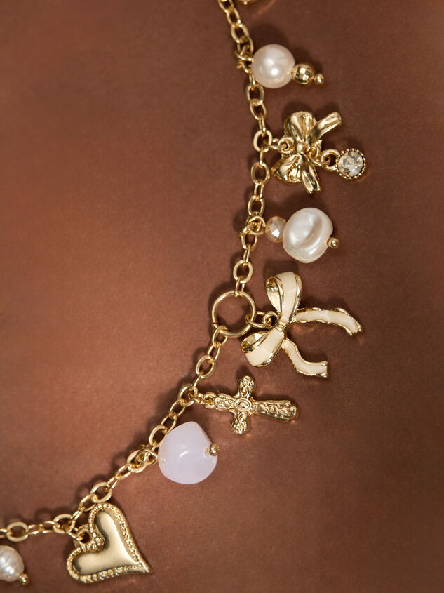 Blessed Bows Charm Necklace Detail 2 - TULLABEE