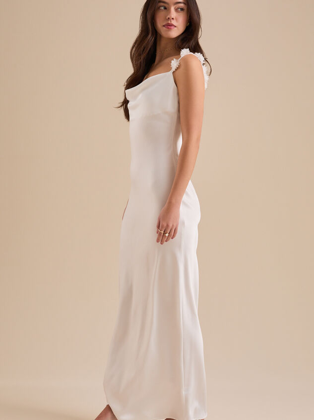 Scarlett Satin Maxi Dress Detail 3 - TULLABEE