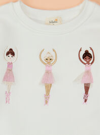 Ballet Bloom Embroidered Sweatshirt Detail 3 - TULLABEE