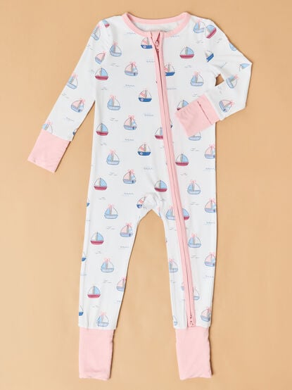 Bubble Sailboat Ruffle Sleeper - TULLABEE