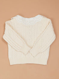 Lillian Lace Collar Sweater Detail 3 - TULLABEE