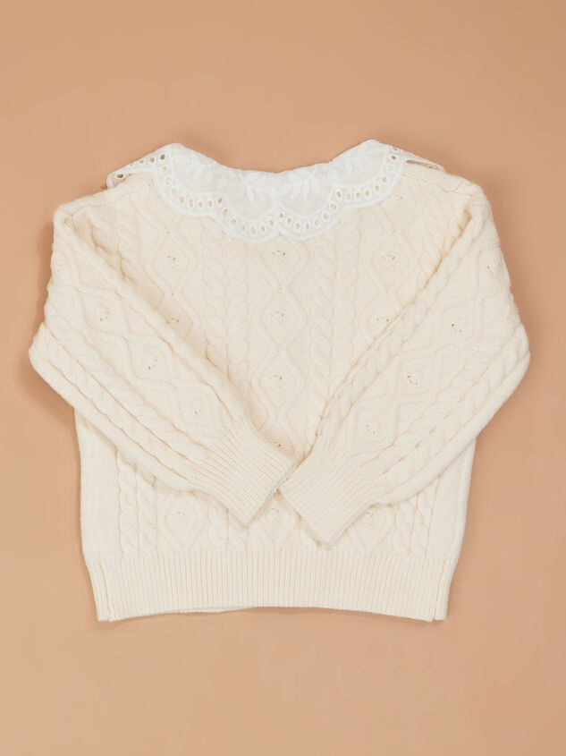 Lillian Lace Collar Sweater Detail 3 - TULLABEE