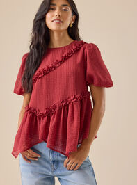Dolly Ruffle Asymmetrical Top - TULLABEE