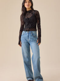 Marla Lace Mock Neck Top Detail 2 - TULLABEE
