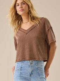 Ada Ribbed Boxy Tee Detail 2 - TULLABEE