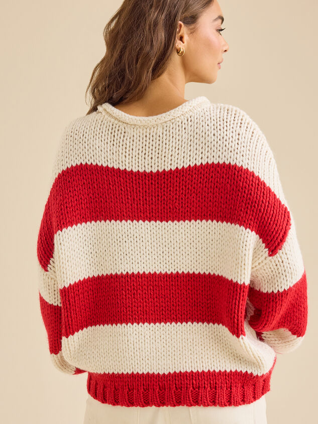 Fawn Striped Sweater Detail 6 - TULLABEE