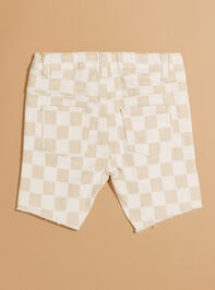 Ben Toddler Checkered Shorts Detail 2 - TULLABEE