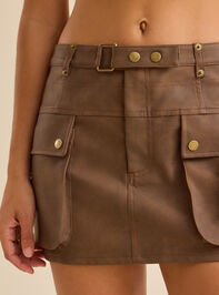 Lexi Vegan Leather Utility Skirt Detail 2 - TULLABEE