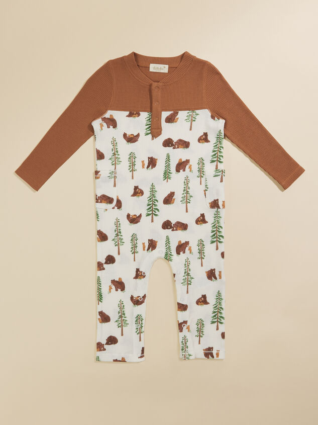 Brown Bear Jumpsuit Detail 2 - TULLABEE