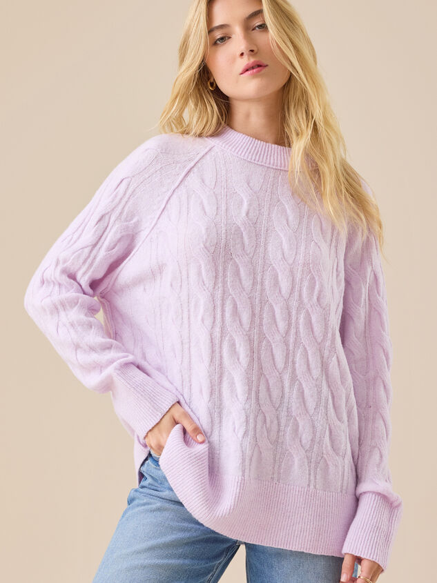 Maude Cozy Cable Sweater Detail 2 - TULLABEE