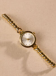 Ribbed Band Pull Tie Watch Detail 2 - TULLABEE