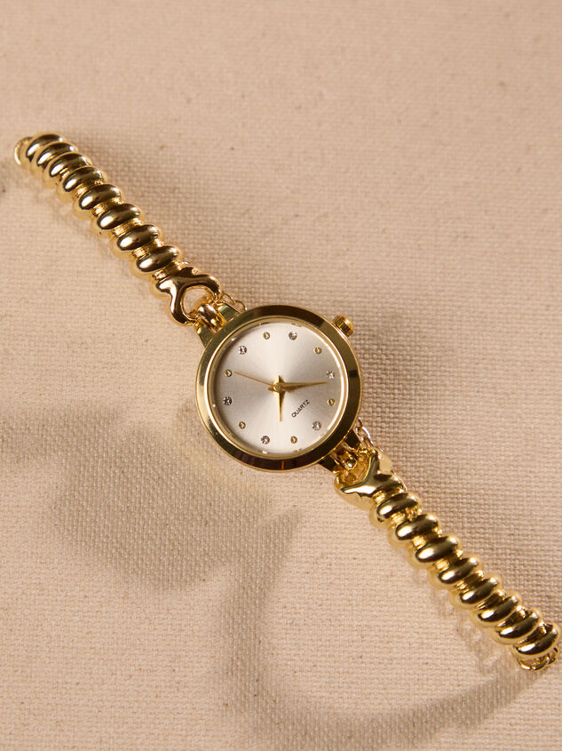 Ribbed Band Pull Tie Watch Detail 2 - TULLABEE