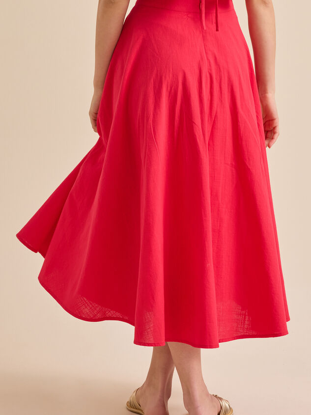 Grace Linen Midi Skirt Detail 5 - TULLABEE
