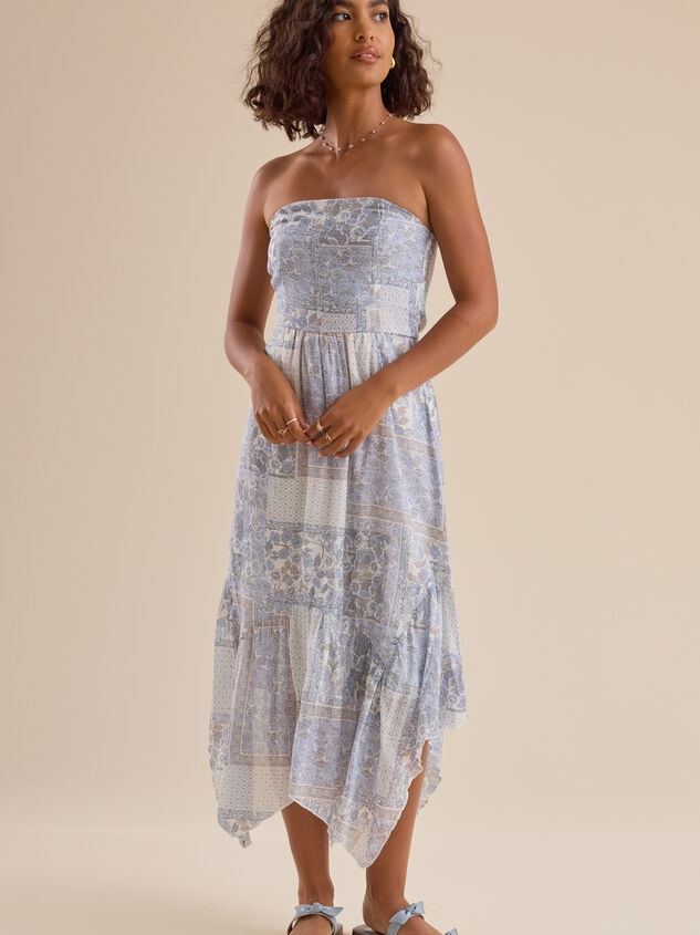 Jazmine Patchwork Midi Dress Detail 4 - TULLABEE
