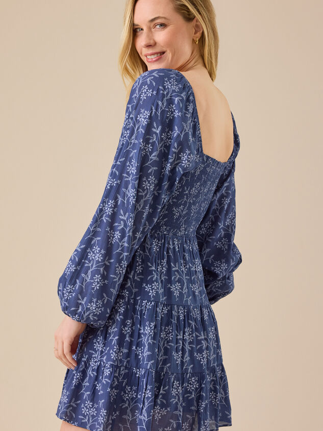 Carla Long Sleeve Floral Mini Dress Detail 5 - TULLABEE