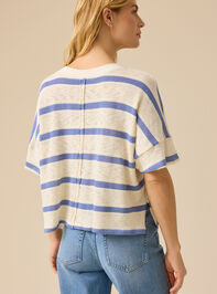 Dylan Striped V-Neck Top Detail 4 - TULLABEE