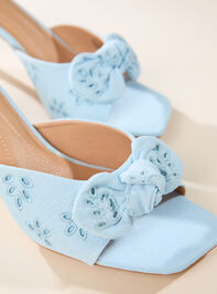 Elyzza Fabric Bow Kitten Heel Detail 2 - TULLABEE