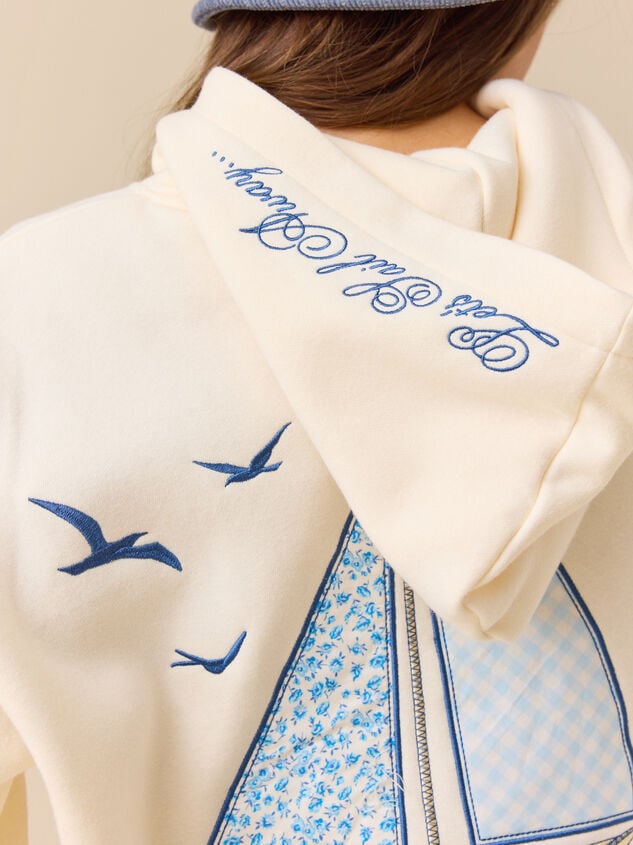 Maine Sailboat Hoodie Detail 7 - TULLABEE