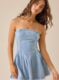 Camdyn Strapless Denim Mini Dress - TULLABEE