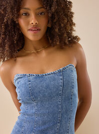 Breena Denim Corset Dress Detail 3 - TULLABEE