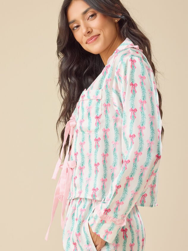 Ellis Satin Sleep Top Detail 4 - TULLABEE