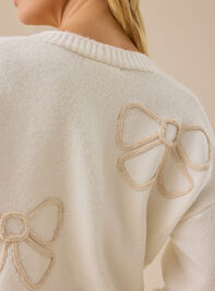 Bonnie 3D Bow Cardigan Detail 5 - TULLABEE