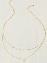 18K Gold Layered Gold and Pearl Necklace - TULLABEE