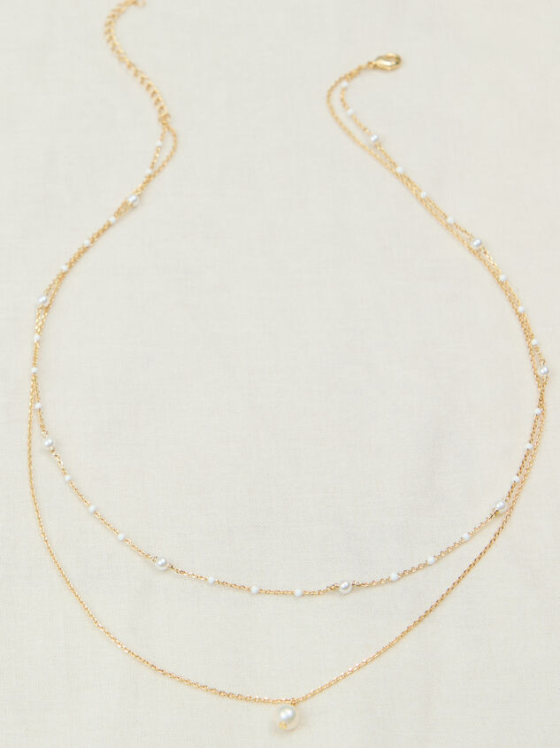 18K Gold Layered Gold and Pearl Necklace - TULLABEE