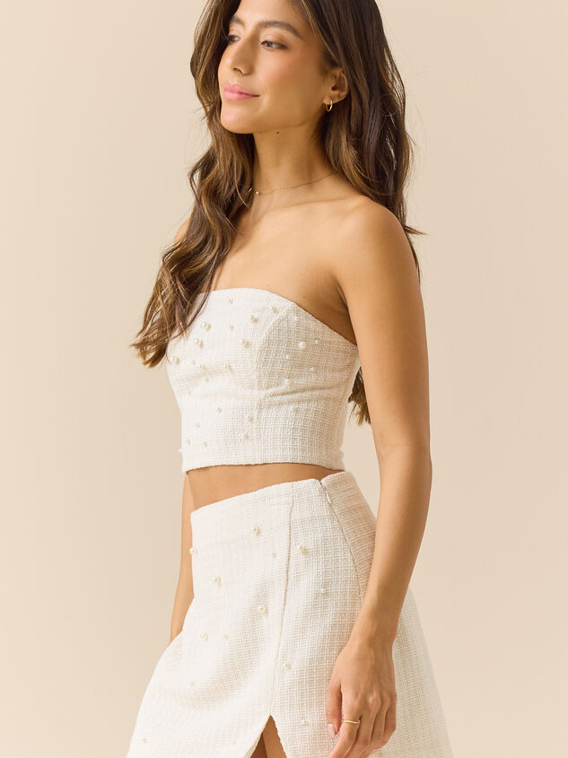 Swan Tweed Pearl Tube Top Detail 4 - TULLABEE