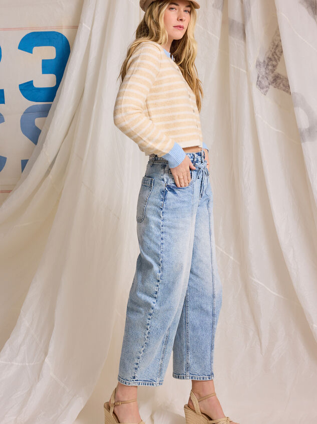 Hayden Stripe Cardigan Detail 3 - TULLABEE