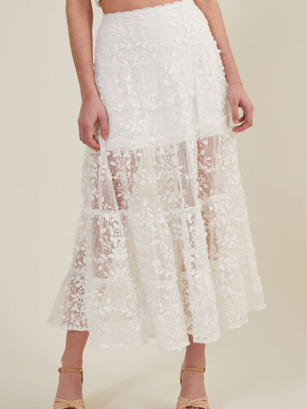Brixley Embroidered Midi Skirt Detail 3 - TULLABEE
