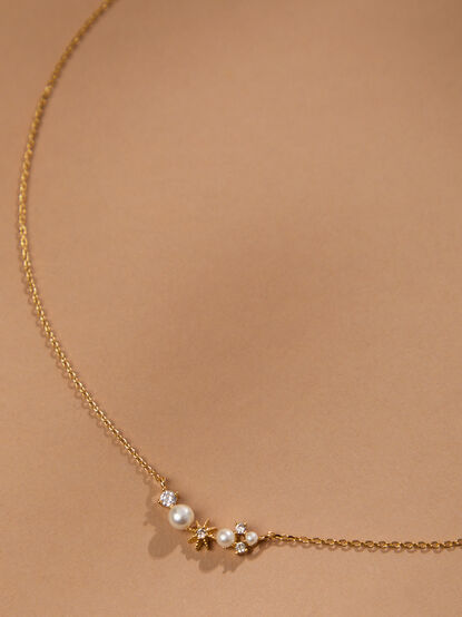 18K Gold Pearl Cluster Necklace - TULLABEE