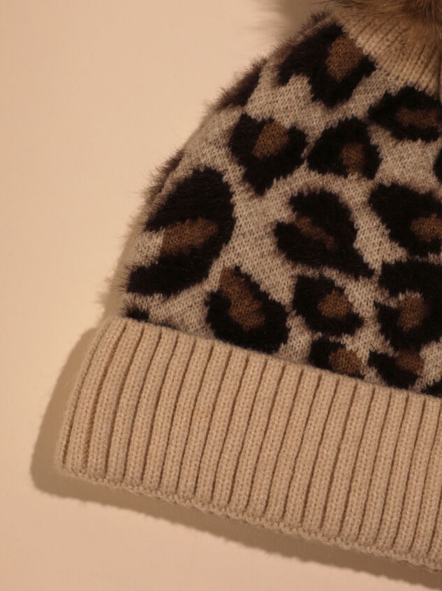 Leopard Pom Beanie Detail 2 - TULLABEE