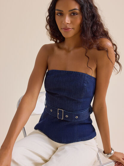 Sheridan Denim Tube Top - TULLABEE