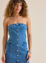 Isola Denim Mini Dress Detail 3 - TULLABEE