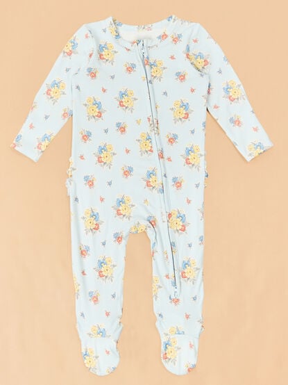 Rheagan Floral Ruffle Footie - TULLABEE