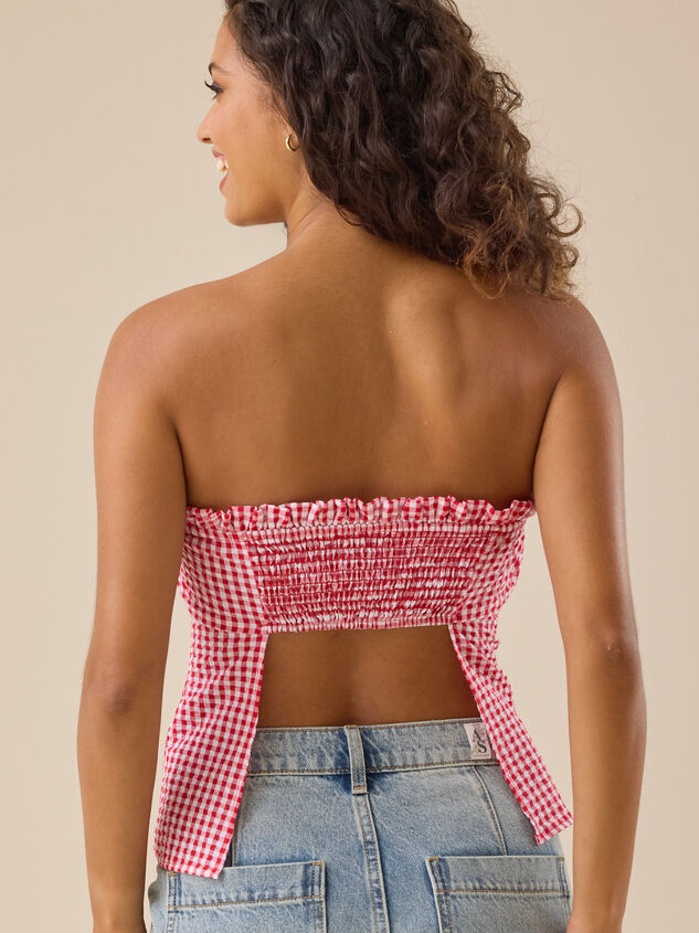 Dixie Gingham Tube Top Detail 3 - TULLABEE