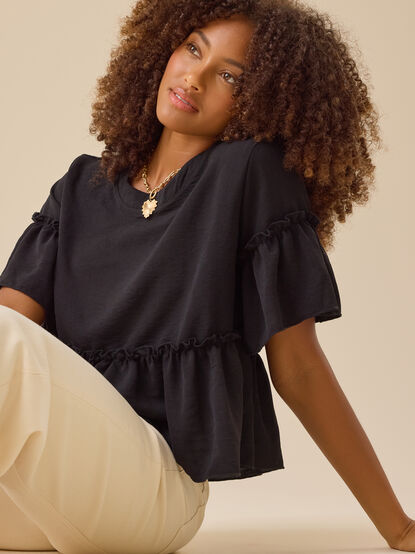 Lori Ruffle Sleeve Top - TULLABEE