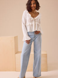 Fiona Ruffle Tie Front Top - TULLABEE