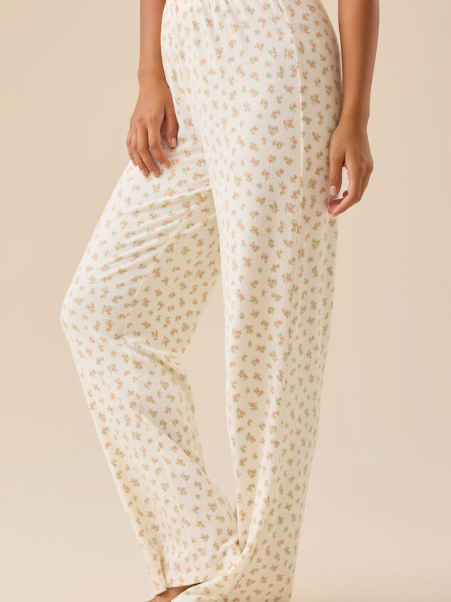 Tina Floral Ribbed Pants Detail 3 - TULLABEE