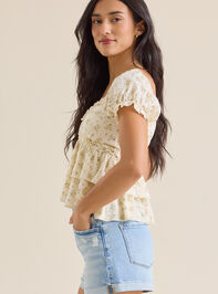Mae Ditsy Floral Babydoll Top Detail 2 - TULLABEE