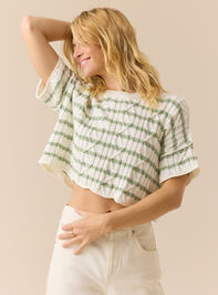 Macy Cable Crop Striped Sweater - TULLABEE