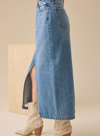 Bratton Denim Midi Skirt Detail 4 - TULLABEE