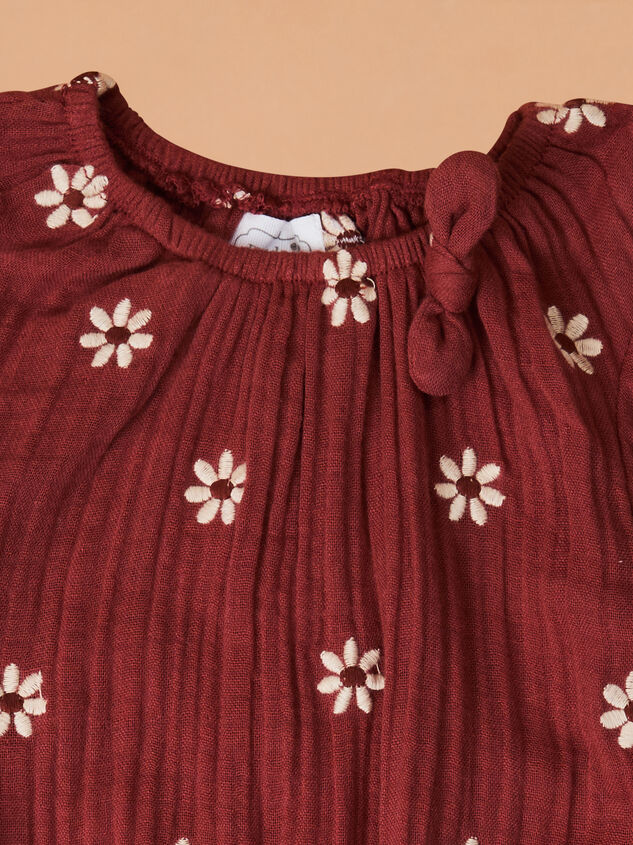 Hallie Embroidered Daisy Bubble by Mud Pie Detail 2 - TULLABEE