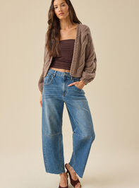 Jessa Cable Knit Cardigan Detail 2 - TULLABEE