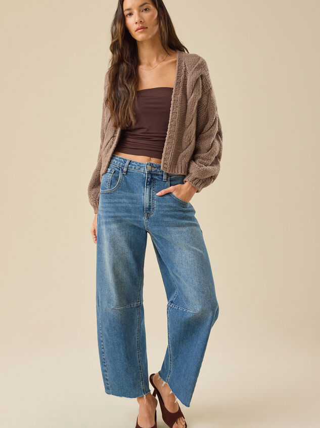 Jessa Cable Knit Cardigan Detail 2 - TULLABEE