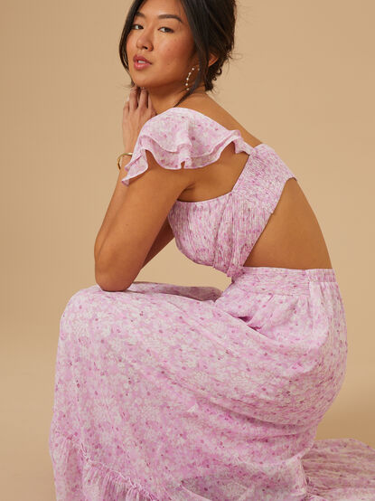 Sariah Floral Cutout Maxi Dress - TULLABEE