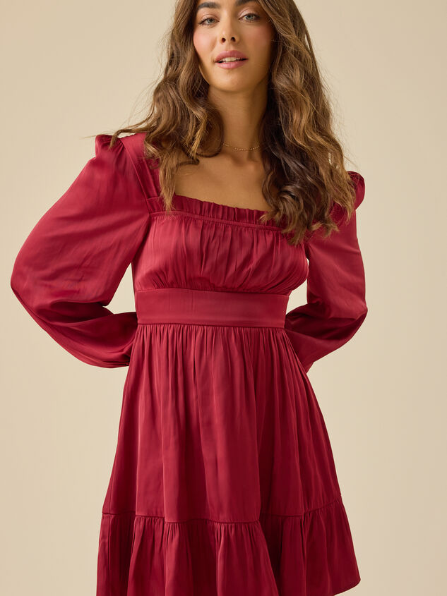 Aaliyah Satin Mini Dress Detail 3 - TULLABEE