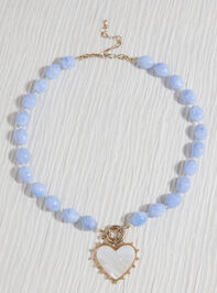 Lily Beaded Heart Necklace Detail 2 - TULLABEE