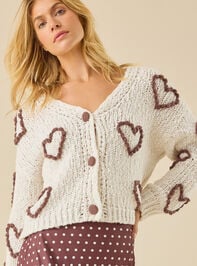 Miller 3D Heart Cardigan Detail 2 - TULLABEE